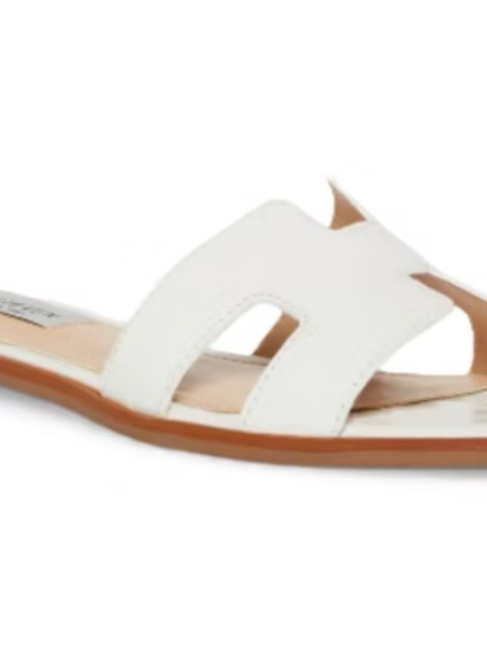 Steven by Steve Madden White Cutout Slide Sandal